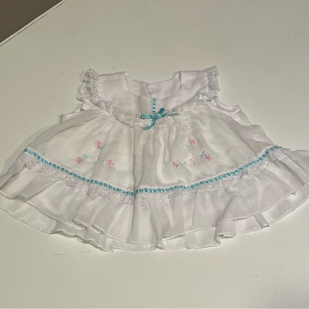 White Baby Dress with Embroidered Details